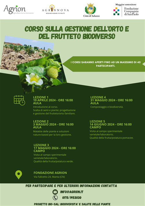 BIODIVERSITA' - Corso sulla gestione dell'orto e del frutteto biodiverso