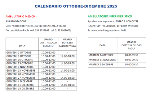 Orari Ambulatorio Medico
