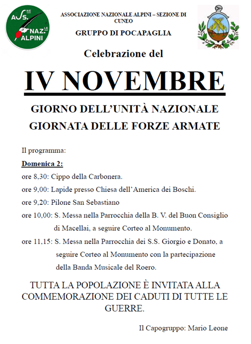 Celebrazioni del 4 Novembre