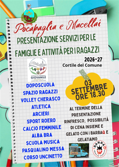 Presentazione servizi per le famiglie e attività per i ragazzi