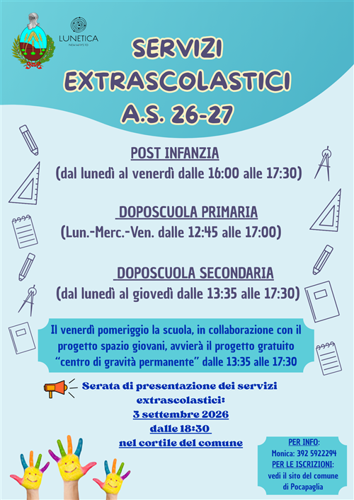 Cooperativa Lunetica - Iscrizione Doposcuola A.S. 2026/2027